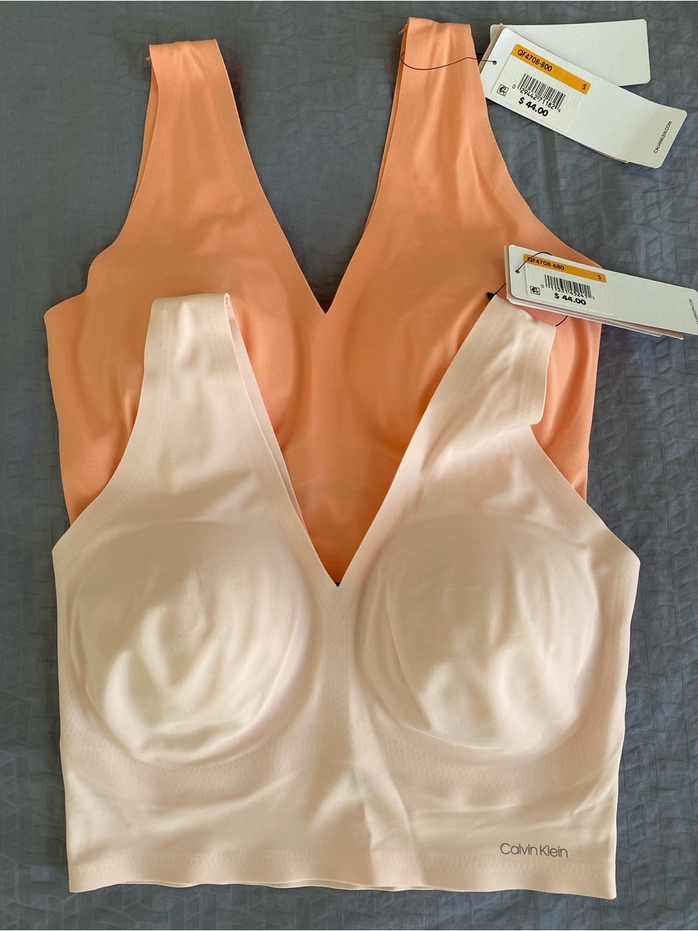 Calvin Klein 2 Small Bralettes bundle - Peach & Blush - Picture 2 of 4